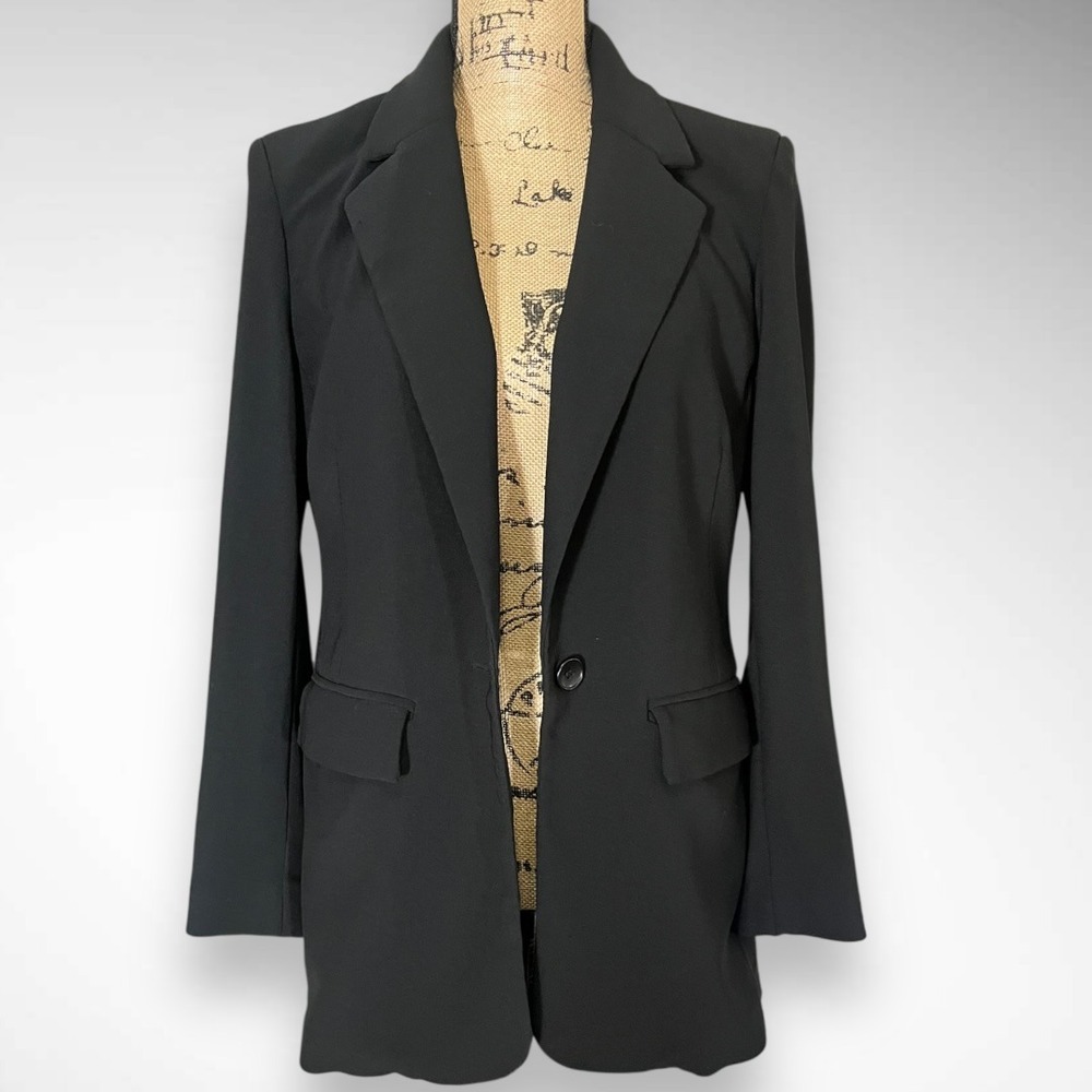 BOSTON PROPER Women's Black Beyond Travel Classic‎ Boyfriend Blazer | EUC - Picture 5 of 10